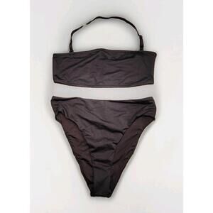 SKIMS Signature Swim Mid Waist Bottom And Skims Bandeau Bikini Top OYNX Size MED